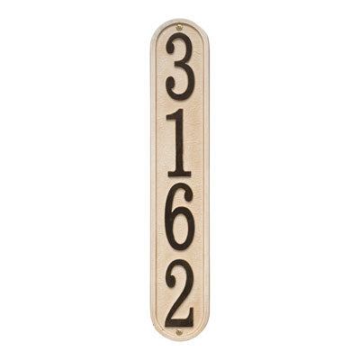 Whitehall Stonework Vertical 1-Line Personalized Address Plaque - Sandstone