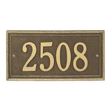 Whitehall Masons Rectangle Standard 1-Line Personalized Address Plaque - Antique Brass
