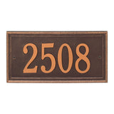 Whitehall Masons Rectangle Standard 1-Line Personalized Address Plaque - Antique Copper