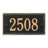 Whitehall Masons Rectangle Standard 1-Line Personalized Address Plaque - Black/Gold