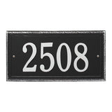 Whitehall Masons Rectangle Standard 1-Line Personalized Address Plaque - Black/Silver
