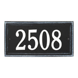 Whitehall Masons Rectangle Standard 1-Line Personalized Address Plaque - Black/White