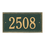Whitehall Masons Rectangle Standard 1-Line Personalized Address Plaque - Green/Gold