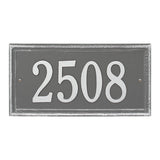 Whitehall Masons Rectangle Standard 1-Line Personalized Address Plaque - Pewter/Silver