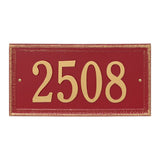 Whitehall Masons Rectangle Standard 1-Line Personalized Address Plaque - Red/Gold