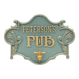Whitehall Hops & Barley Beer Pub Personalized Plaque - Bronze Verdigris