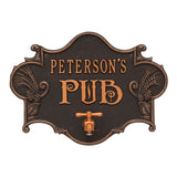 Whitehall Hops & Barley Beer Pub Personalized Plaque - Oil-Rubbed Bronze