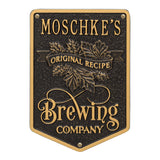 Whitehall Original Recipe Brewing Company Beer Personalized Plaque, Standard Wall 1-Line - Black/Gold