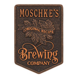 Whitehall Original Recipe Brewing Company Beer Personalized Plaque, Standard Wall 1-Line - Oil-Rubbed Bronze