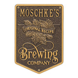 Whitehall Original Recipe Brewing Company Beer Personalized Plaque, Standard Wall 1-Line - Dark Bronze/Gold