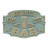 Whitehall Established Bar Personalized Plaque, Standard Wall 1-Line - Bronze Verdigris