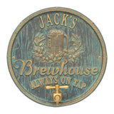 Whitehall Oak Barrel Beer Pub Personalized Plaque - Bronze Verdigris