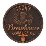 Whitehall Oak Barrel Beer Pub Personalized Plaque - Oil-Rubbed Bronze
