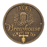 Whitehall Oak Barrel Beer Pub Personalized Plaque - Dark Bronze/Gold