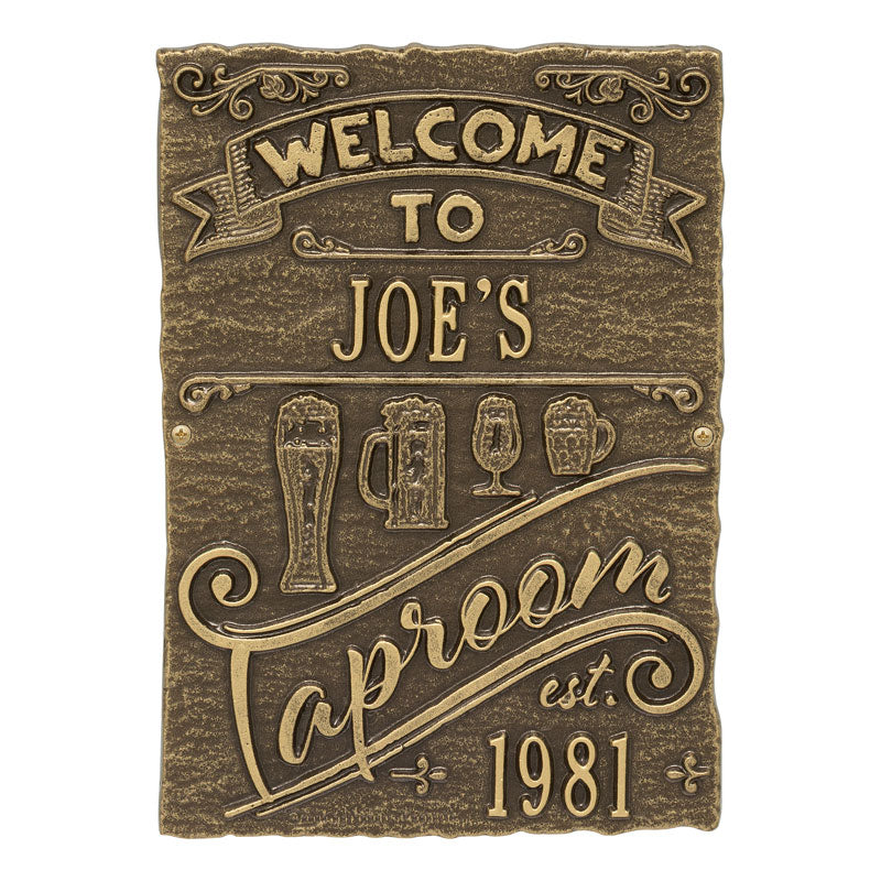 Whitehall Tap Room Brew Pub Personalized Plaque - Antique Brass