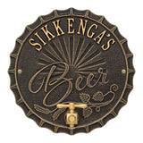 Whitehall Bottle Cap Brew Pub Personalized Plaque - Black/Gold