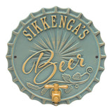 Whitehall Bottle Cap Brew Pub Personalized Plaque - Bronze Verdigris