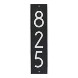 Whitehall Delaware Modern Vertical Wall 1-Line Personalized Address Plaque - Black/Silver
