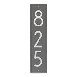 Whitehall Delaware Modern Vertical Wall 1-Line Personalized Address Plaque - Pewter/Silver