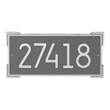 Whitehall Roanoke Modern Wall 1-Line Personalized Address Plaque - Pewter/Silver