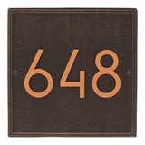 Whitehall Square Modern Wall 1-Line Personalized Address Plaque - Oil-Rubbed Bronze