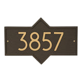 Whitehall Hampton Modern Wall 1-Line Personalized Address Plaque - Aged Bronze