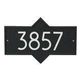 Whitehall Hampton Modern Wall 1-Line Personalized Address Plaque - Black/Silver