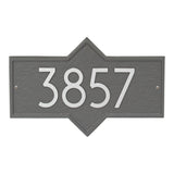 Whitehall Hampton Modern Wall 1-Line Personalized Address Plaque - Pewter/Silver