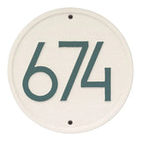 Whitehall Round Modern Wall 1-Line Personalized Address Plaque - Coastal Green