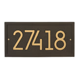 Whitehall Rectangle Modern Wall 1-Line Personalized Address Plaque - Aged Bronze