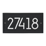 Whitehall Rectangle Modern Wall 1-Line Personalized Address Plaque - Black/Silver