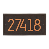 Whitehall Rectangle Modern Wall 1-Line Personalized Address Plaque - Oil-Rubbed Bronze