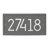 Whitehall Rectangle Modern Wall 1-Line Personalized Address Plaque - Pewter/Silver