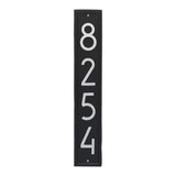 Whitehall Vertical Modern Wall 1-Line Personalized Address Plaque - Black/Silver