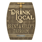 Whitehall Drink Local Barrel Personalized Plaque - Antique Brass