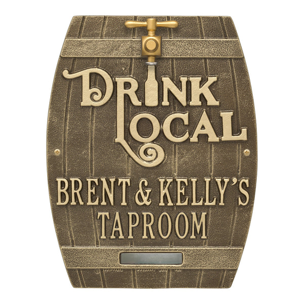 Whitehall Products Whitehall Drink Local Barrel Personalized Plaque