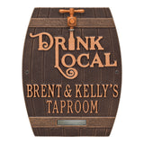 Whitehall Drink Local Barrel Personalized Plaque - Antique Copper