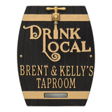 Whitehall Drink Local Barrel Personalized Plaque - Black/Gold