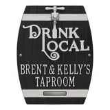 Whitehall Drink Local Barrel Personalized Plaque - Black/Silver