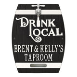 Whitehall Drink Local Barrel Personalized Plaque - Black/White