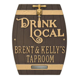 Whitehall Drink Local Barrel Personalized Plaque - Bronze/Gold