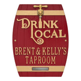 Whitehall Drink Local Barrel Personalized Plaque - Red/Gold