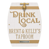 Whitehall Drink Local Barrel Personalized Plaque - White/Gold