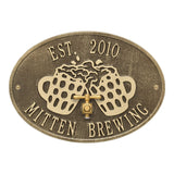 Whitehall Beers and Cheers Personalized Plaque - Antique Brass