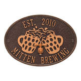 Whitehall Beers and Cheers Personalized Plaque - Antique Copper