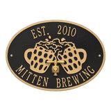 Whitehall Beers and Cheers Personalized Plaque - Black/Gold