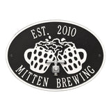 Whitehall Beers and Cheers Personalized Plaque - Black/White