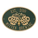 Whitehall Beers and Cheers Personalized Plaque - Green/Gold