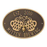 Whitehall Beers and Cheers Personalized Plaque - Bronze/Gold