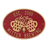 Whitehall Beers and Cheers Personalized Plaque - Red/Gold